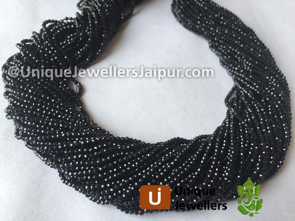 Black Spinel Micro Cut Roundelle Beads